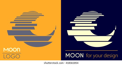 Abstract Moon logo, building logo, symbol sign icon vector.