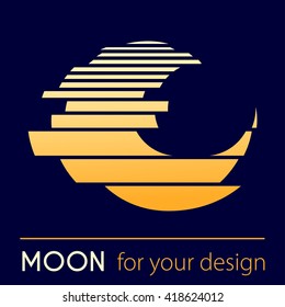 Abstract Moon logo, building logo, symbol sign icon vector.