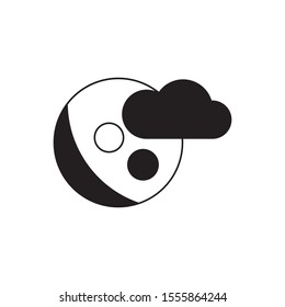 Abstract moon logo template vector night icon design