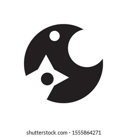 Abstract moon logo template vector night icon design