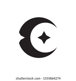 Abstract moon logo template vector night icon design
