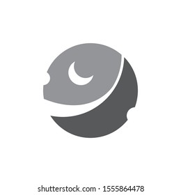 Abstract moon logo template vector night icon design