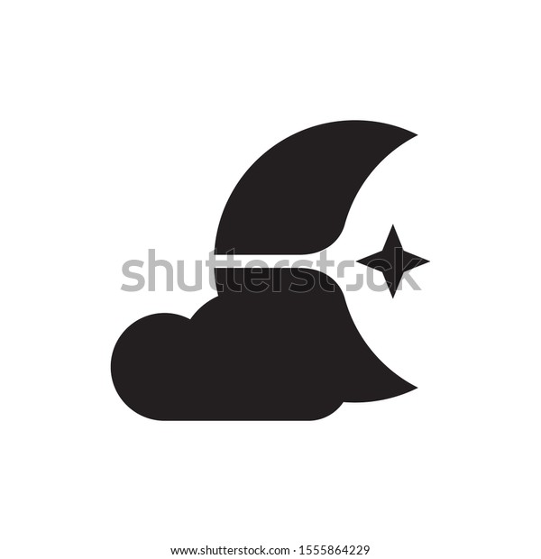 Abstract moon\
logo template vector night icon\
design