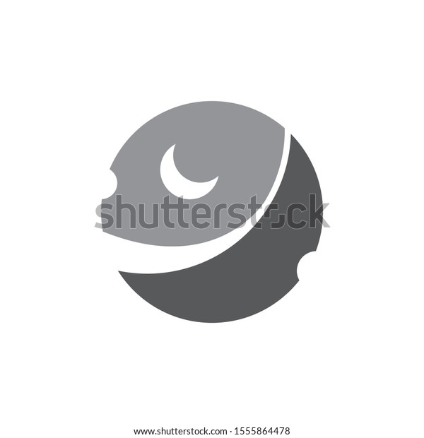 Abstract moon\
logo template vector night icon\
design