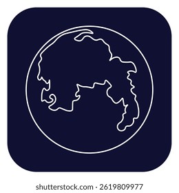 Abstract moon outline and silhouette on the dark background
