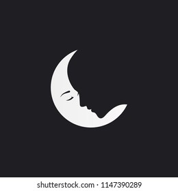 abstract Moon Shadowed by a woman's face 