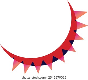 Abstract moon shaped emblem with pointy edges