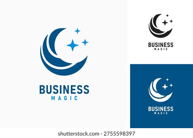 Abstract moon and star for business logo symbol icon design