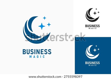 Abstract moon and star for business logo symbol icon design