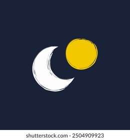 abstract moon sun logo design