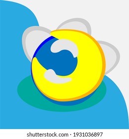 Icono del vector de la luna abstracta.Ilustración de estilo de dibujos animados.