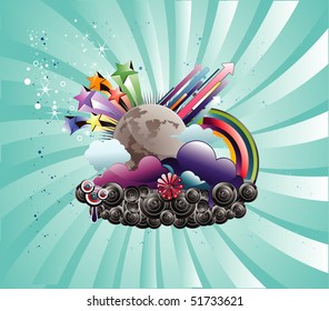 abstract moon vector illustration