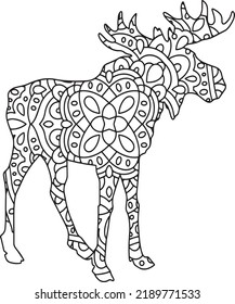 Abstract Moose for adult coloring Page