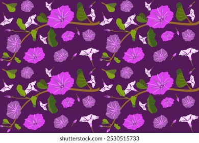 Abstract morning glory flowers, Geometric Ethnic traditional seamless, Navajo Native American Indian, tribal, traditional, 
