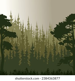 Abstract morning mountain panorama, illustration of a beautiful nature scene. Abstract landscape. Minimalist style