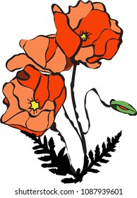 ABSTRACT MOSAIC ART POPPY FLOWER