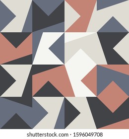 Abstract mosaic artwork design with simple shapes and figures. Geometrical pattern graphics with basic form and elements. Perfect for web banner, business presentation, branding package, fabric print.