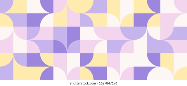 Abstract mosaic artwork design with simple shapes and figures. Geometrical pattern graphics with basic form and elements. Perfect for web banner, business presentation, branding package, fabric print.