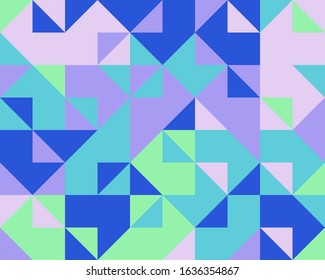 Abstract mosaic artwork design with simple shapes and figures. Geometrical pattern graphics with basic form and elements. Perfect for web banner, business presentation, branding package, fabric print.