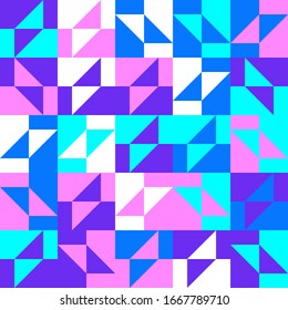 Abstract mosaic artwork design with simple shapes and figures. Geometrical pattern graphics with basic form and elements. Perfect for web banner, business presentation, branding package, fabric print.