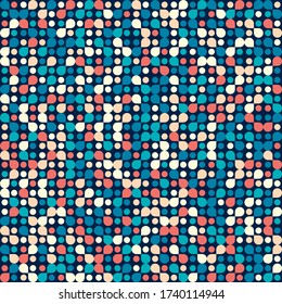 Abstract mosaic artwork design with simple shapes and figures. Geometrical pattern graphics with basic form and elements. Perfect for web banner, business presentation, branding package, fabric print.