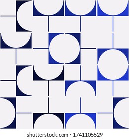 Abstract mosaic artwork design with simple shapes and figures. Geometrical pattern graphics with basic form and elements. Perfect for web banner, business presentation, branding package, fabric print.