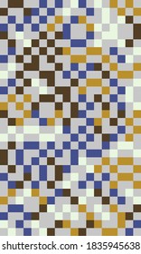 Abstract mosaic artwork design with simple shapes and figures. Geometrical pattern graphics with basic form and elements. Perfect for web banner, business presentation, branding package, fabric print.