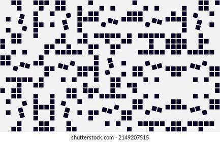 Resumen De Diseño De Material Artístico Mosaico Con Formas Y Figuras Simples. Gráficos De Patrones Geométricos Con Forma Básica Y Elementos. Perfecto Para Banner Web, Presentación Empresarial, Paquete De Marcas, Impresión De Tela.