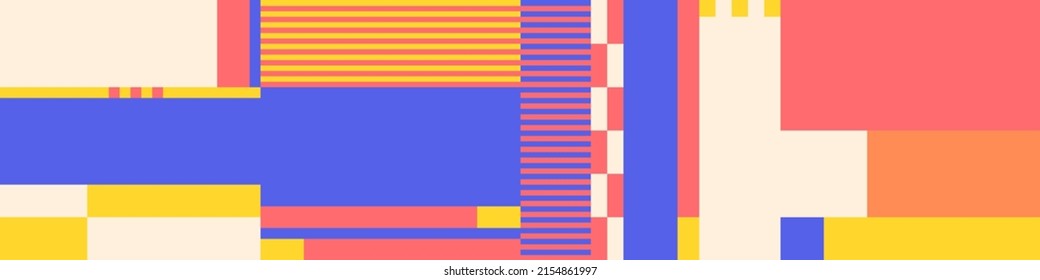 Resumen De Diseño De Material Artístico Mosaico Con Formas Y Figuras Simples. Gráficos De Patrones Geométricos Con Forma Básica Y Elementos. Perfecto Para Banner Web, Presentación Empresarial, Paquete De Marcas, Impresión De Tela.