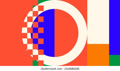 Abstraktes Mosaikdesign mit einfachen Formen und Figuren. Geometrische Mustergrafiken mit Basisform und Elementen. Perfekt für Web-Banner, Business-Präsentation, Branding-Paket, Stoffdruck.