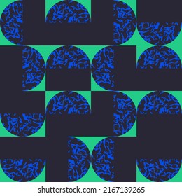 Abstract Mosaic Artwork Design With Simple Shapes And Figures. Geometrical Pattern Graphics With Basic Form And Elements. Perfect For Web Banner, Business Presentation, Branding Package, Fabric Print.