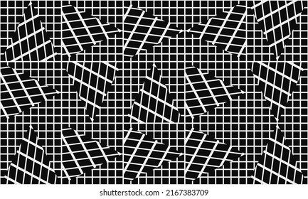 Resumen De Diseño De Material Artístico Mosaico Con Formas Y Figuras Simples. Gráficos De Patrones Geométricos Con Forma Básica Y Elementos. Perfecto Para Banner Web, Presentación Empresarial, Paquete De Marcas, Impresión De Tela.