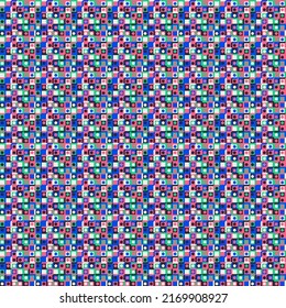 Abstract Mosaic Artwork Design With Simple Shapes And Figures. Geometrical Pattern Graphics With Basic Form And Elements. Perfect For Web Banner, Business Presentation, Branding Package, Fabric Print.