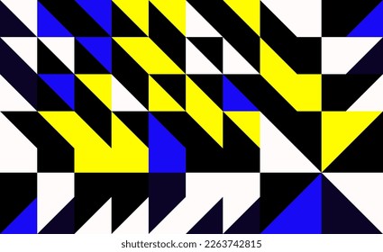 Abstraktes Mosaikdesign mit einfachen Formen und Figuren. Geometrische Mustergrafiken mit Basisform und Elementen. Perfekt für Web-Banner, Business-Präsentation, Branding-Paket, Stoffdruck.