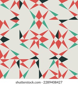 Abstract Mosaic Artwork Design With Simple Shapes And Figures. Geometrical Pattern Graphics With Basic Form And Elements. Perfect For Web Banner, Business Presentation, Branding Package, Fabric Print.