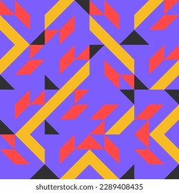 Abstract Mosaic Artwork Design With Simple Shapes And Figures. Geometrical Pattern Graphics With Basic Form And Elements. Perfect For Web Banner, Business Presentation, Branding Package, Fabric Print.