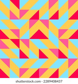 Abstract Mosaic Artwork Design With Simple Shapes And Figures. Geometrical Pattern Graphics With Basic Form And Elements. Perfect For Web Banner, Business Presentation, Branding Package, Fabric Print.