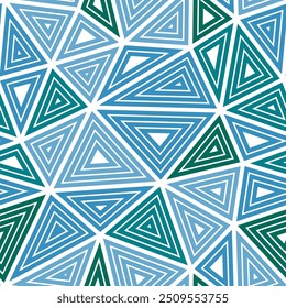 Fondo de mosaico Abstractas. Grandes triángulos de tamaño. Múltiples triángulos internos repetidos. Estilo de múltiples colores. Patrón repetible. Elegantes azulejos de Vector. Ilustración vectorial perfecta.