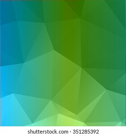 Abstract mosaic background.  Blue and green geometric rumpled triangular low poly style illustration graphic .Vector polygonal design for business.