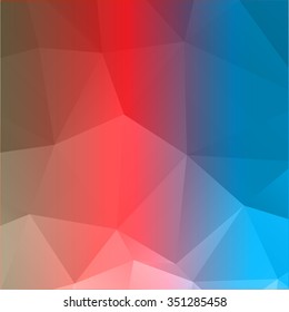 Abstract mosaic background.  Blue and red geometric rumpled triangular low poly style illustration graphic.Vector polygonal design for business.