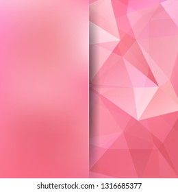 Abstract mosaic background. Blur background. Triangle geometric background. Design elements. Vector illustration. Pastel pink color