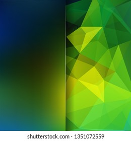 Abstract mosaic background. Blur background. Triangle geometric background. Design elements. Vector illustration. Yellow, green, blue colors