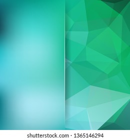 Abstract mosaic background. Blur background. Triangle geometric background. Design elements. Vector illustration. Green, blue colors.