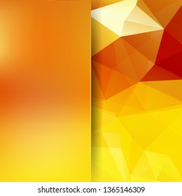 Abstract mosaic background. Blur background. Triangle geometric background. Design elements. Vector illustration. Yellow, orange colors.