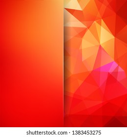 Abstract mosaic background. Blur background. Triangle geometric background. Design elements. Vector illustration. Red, orange colors.