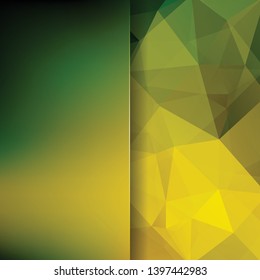 Abstract mosaic background. Blur background. Triangle geometric background. Design elements. Vector illustration. Yellow, green colors.