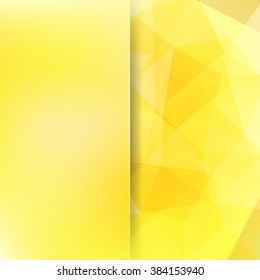 Abstract mosaic background.  Blur background.  Triangle geometric background. Design elements. Vector illustration. Yellow color. 