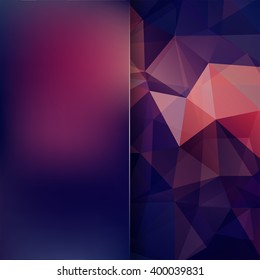 Abstract mosaic background.  Blur background.  Triangle geometric background. Design elements. Vector illustration. Purple, blue colors.