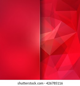 Abstract mosaic background.  Blur background.  Triangle geometric background. Design elements. Vector illustration. Red color