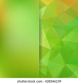 Abstract mosaic background.  Blur background.  Triangle geometric background. Design elements. Vector illustration. Green color. 